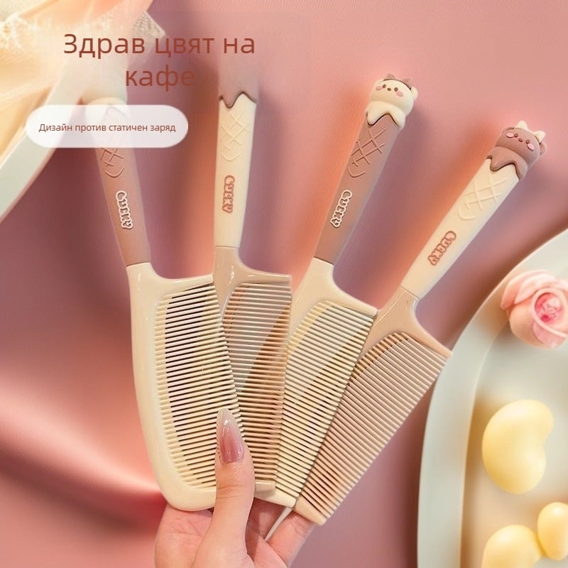 Гребен за коса за деца с дизайн на мечка — антистатичен, безопасен за косата, преносим, пластмасов, марка Jiajiyu