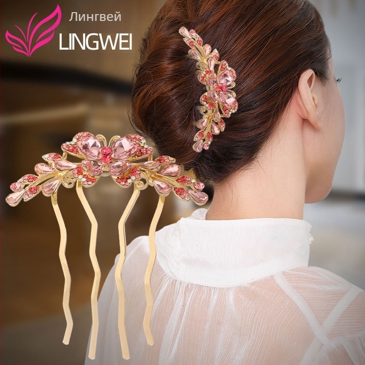 Корейски стил сплавен лък за глава с електроплатиран четиризъбен клип за коса