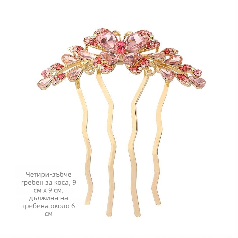 Корейски стил сплавен лък за глава с електроплатиран четиризъбен клип за коса