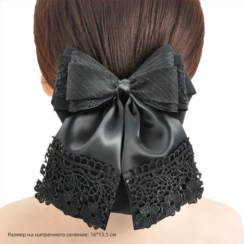 Женска щипка за коса с дантелен текстил за задна част на главата, алтернативен стил, Seiko обработка, fw260, опаковка на едро