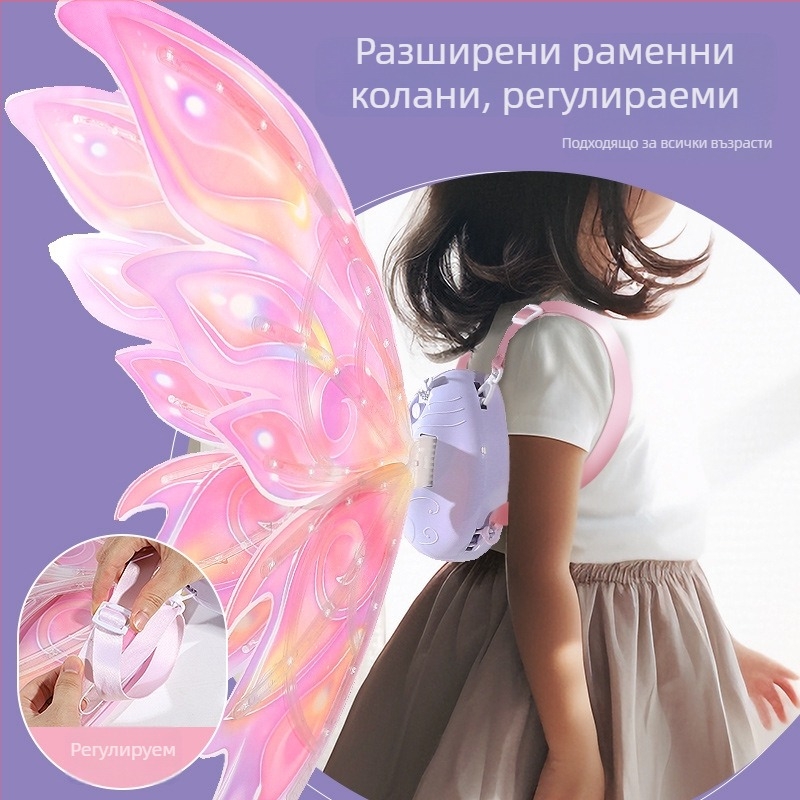 LED светещи крила пеперуда — електрическа играчка с автоматично люлеещи се крила; звук и светлина; пластмасова конструкция; цветна кутия; за деца 4–6 години