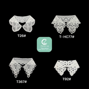 Декоративна яка за риза – бродирана дантела, материя Milk Silk, DIY фиктивна яка за женски облекло