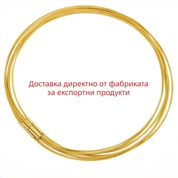 Огърлица-яка, геометрична, многослойна от неръждаема стомана със змиева верига и висулка от титиева стомана