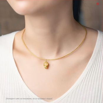 Огърлица-яка, геометрична, многослойна от неръждаема стомана със змиева верига и висулка от титиева стомана