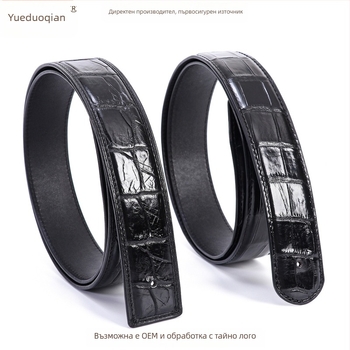 Мъжки колан от естествена кожа с крокодилска текстура, автоматична катарама, ширина над 4 см, стил бизнес/ежедневен