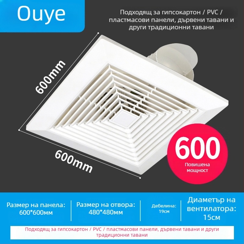 Ono 900-5 вентилатор за вентилация, монтаж на висящ таван, 220V, 30/40W
