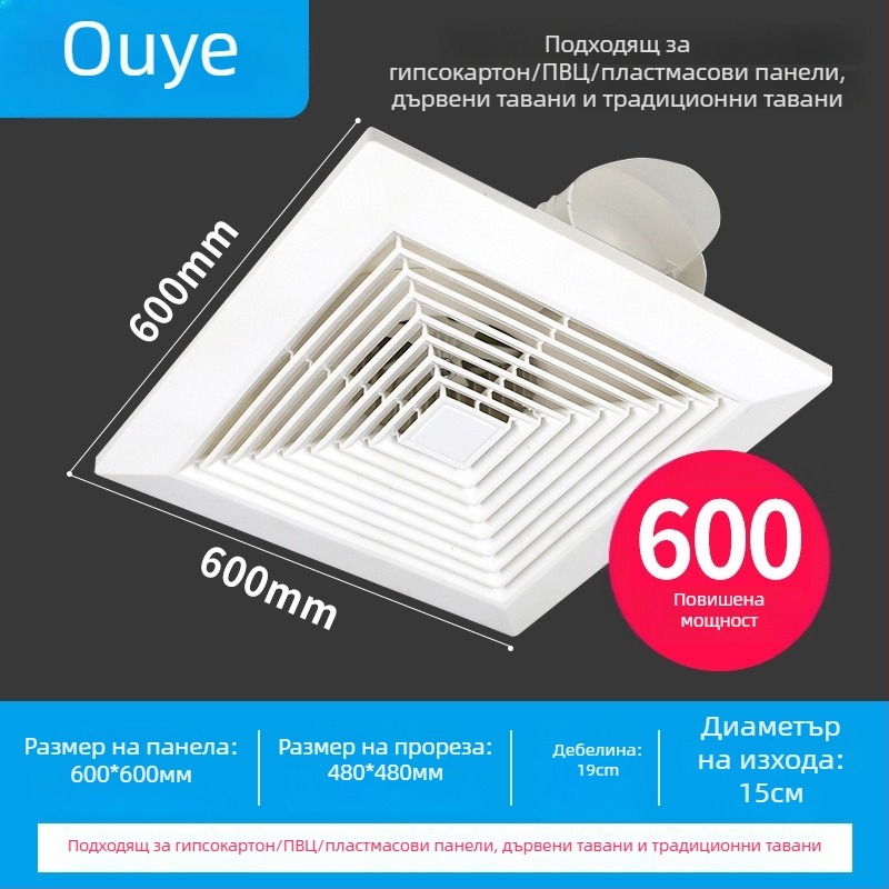 Вентилационен вентилатор Ono 900-5, окачен монтаж, 220V, 30/40W