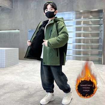 Момчета, 3‑в‑1 отстраняемо яке с подплатена изолация – бързосъхнещо външно палто за деца над 8 години (над 140 см)