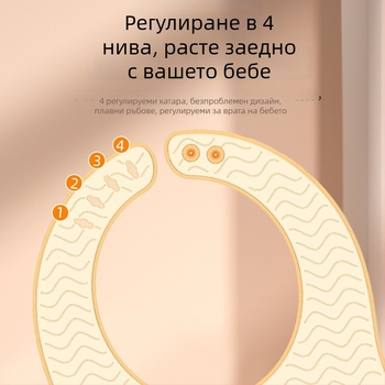 Бебешки силиконов лигавник - ултра тънък, прозрачен, водоустойчив, модел на ивици, за деца 0–3 години