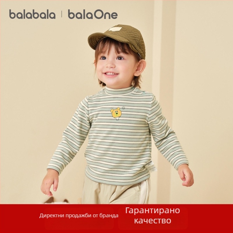 Balabala детска тениска с дълъг ръкав - карикатурен принт, възраст 1-3 г, зима 2025, кръгла яка, материя: вискоза 37.4%, акрил 31.5%, памук 24.1%, спандекс 7.0%