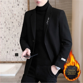 Палто Corduroy лен (<10%), едноредово закопчаване, зимно