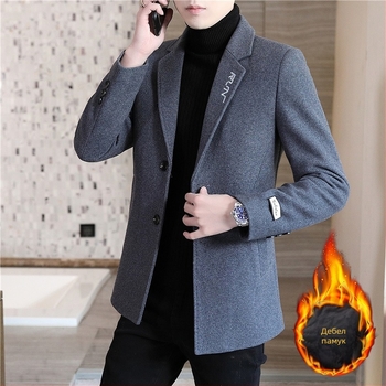 Палто Corduroy лен (<10%), едноредово закопчаване, зимно