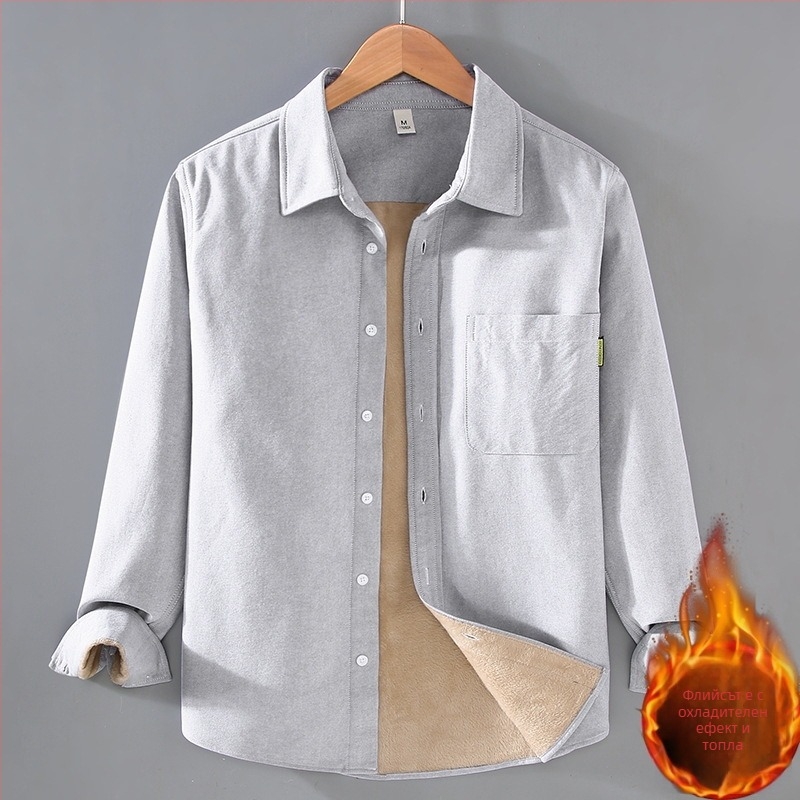 Риза, 100% памук; подплата от полар; японски стил вдъхновена от кардиган; свободна кройка; яка тип лапел