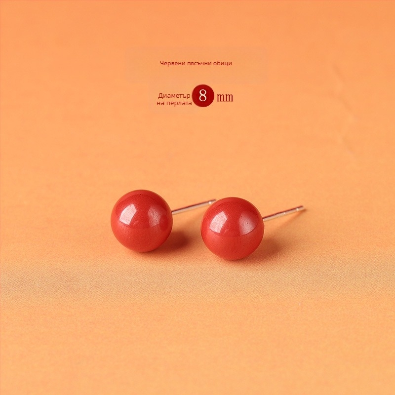 Циннабар ушни капки — аксесоари за уши Yu Fu Xiang, геометричен етнически артистичен ретро стил, пуск през лято 2025.