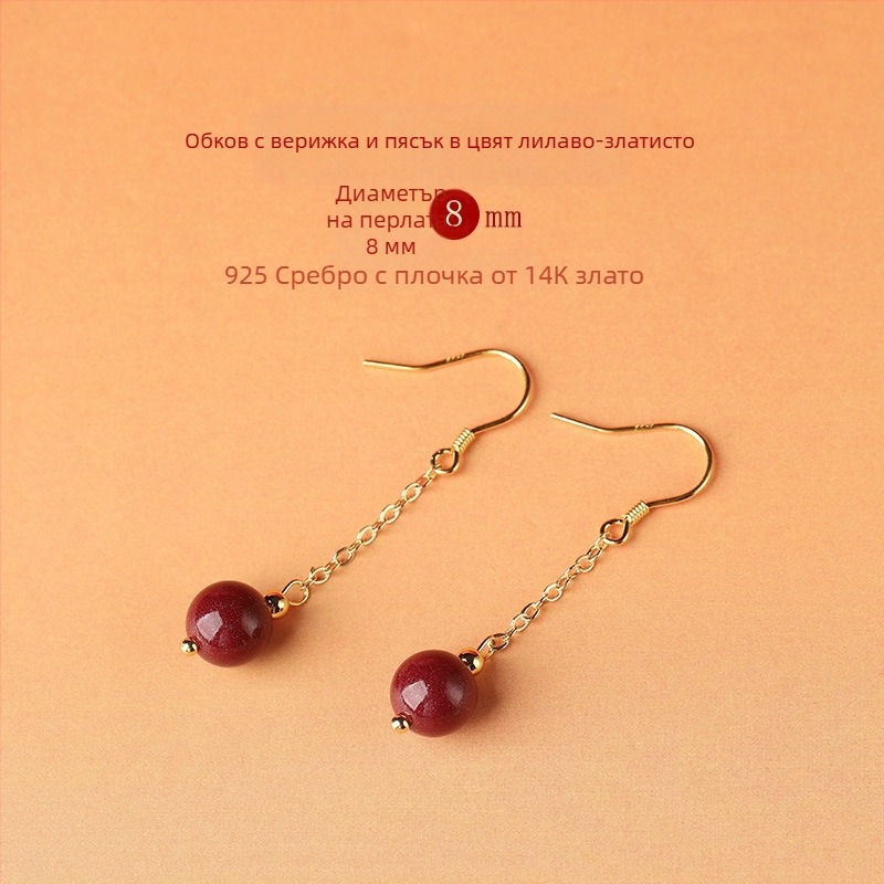 Циннабар ушни капки — аксесоари за уши Yu Fu Xiang, геометричен етнически артистичен ретро стил, пуск през лято 2025.