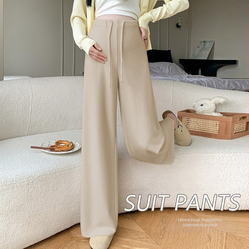 Майчински панталони със свободна кройка, 3/4 дължина, Chenille плат, съдържание на памук под 30%