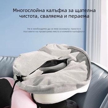 U-образена възглавница за врата с памет пяна за пътуване, удобна за дрямка, плат Crystal Velvet, леко тегло до 0,5 кг