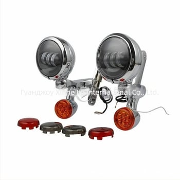 XHJH LED държач за мъгла за Харли‑Дейвидсън Road King/Big Glide – скоби за мигачи (1994–2024)