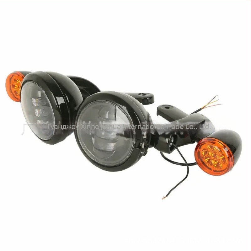 XHJH LED държач за мъгла за Харли‑Дейвидсън Road King/Big Glide – скоби за мигачи (1994–2024)