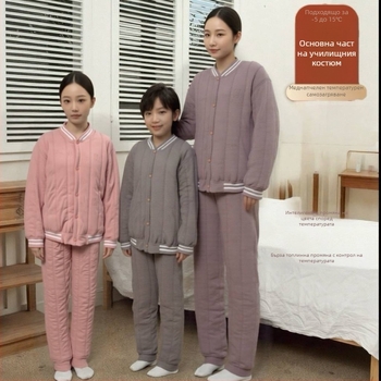 Зимни унисекс термални долни панталони за деца – 80% памук, висока талия, вътрешен слой с контрол на температурата, дебели за зимата, подходящи за деца над 8 години