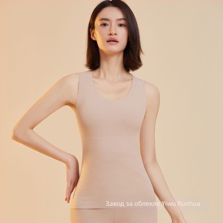 Термална жилетка с интегриран сутиен, двупластова полиестерна тъкан, изключително дебела 351–400 г/м², антибактериална и антистатична