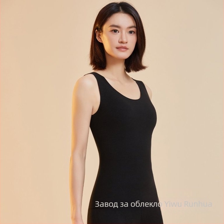 Термална жилетка с интегриран сутиен, двупластова полиестерна тъкан, изключително дебела 351–400 г/м², антибактериална и антистатична