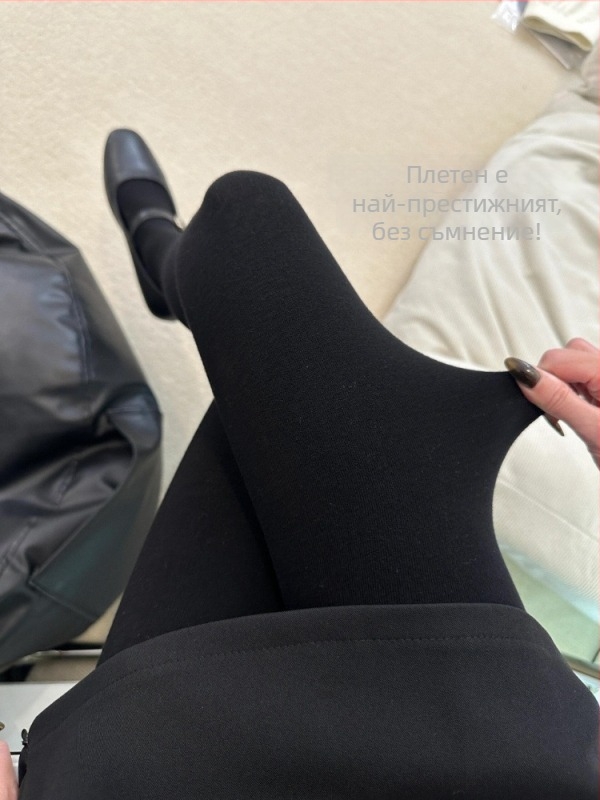 Памучни дамски колготки за есенно-зимния сезон, анти-закачане, лека компресия, с чорапчета, еднотонни, 80–90% памук