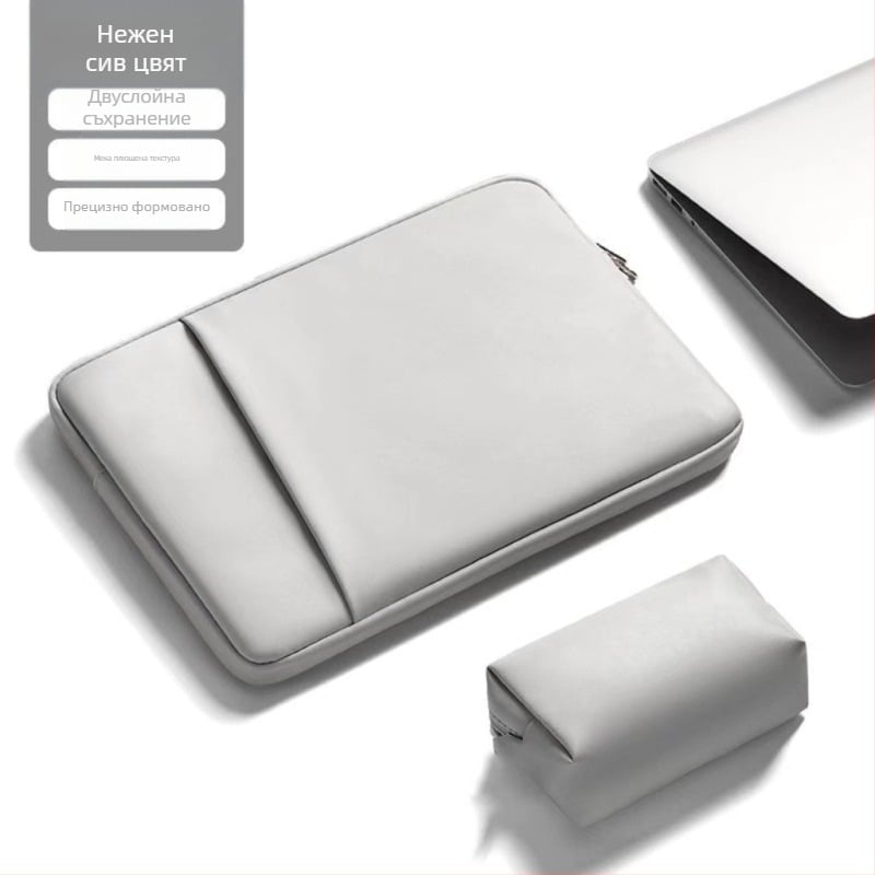 Haomo PU калъф за лаптоп с вътрешна подплата — градски минималистичен стил, дишащ и водоустойчив, ултралек и износоустойчив, полиестерна подплата, пролет 2025
