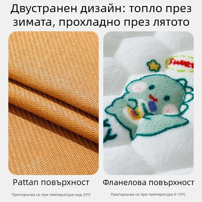 Двустранна фланелена подложка за седалка на детска количка за бебета, четирисезонна