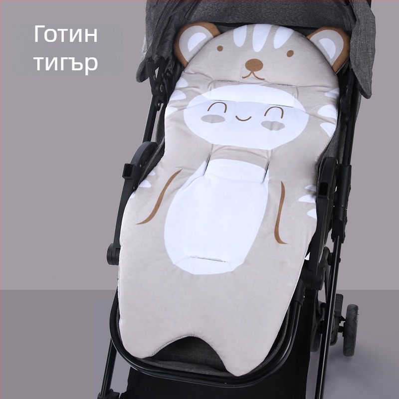 Памучна подложка за бебешка количка и столче за хранене, двустранна и сгъваема, мека и дишаща, за деца 0–5 години