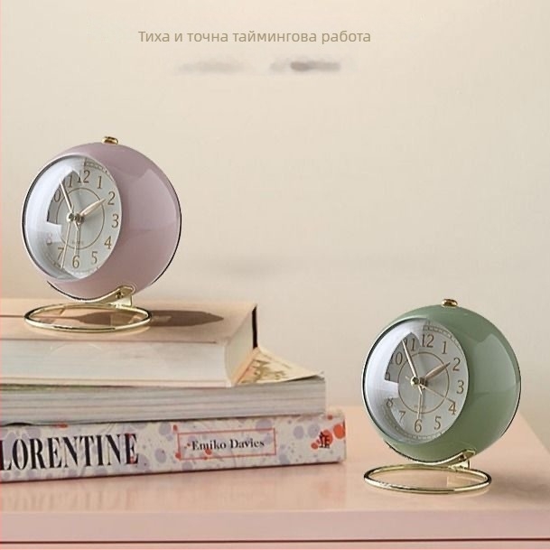 Десктоп часовник с LED дисплей, светещ, батерийно захранване, метален корпус, циферблат от органично стъкло