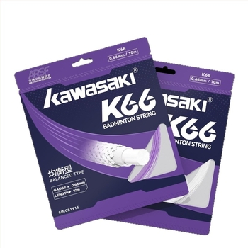 Kawasaki стринг за ракета – Композитно влакно, 0,66 мм, 23–25 lbs, Ball sound, за бадминтон и тенис