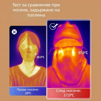 Колоездачна качулка с кадифена подплата – зимна топлина, ветроустойчива маска за лице, интегриран подлож за каска и шал за врата, унисекс, полиестер