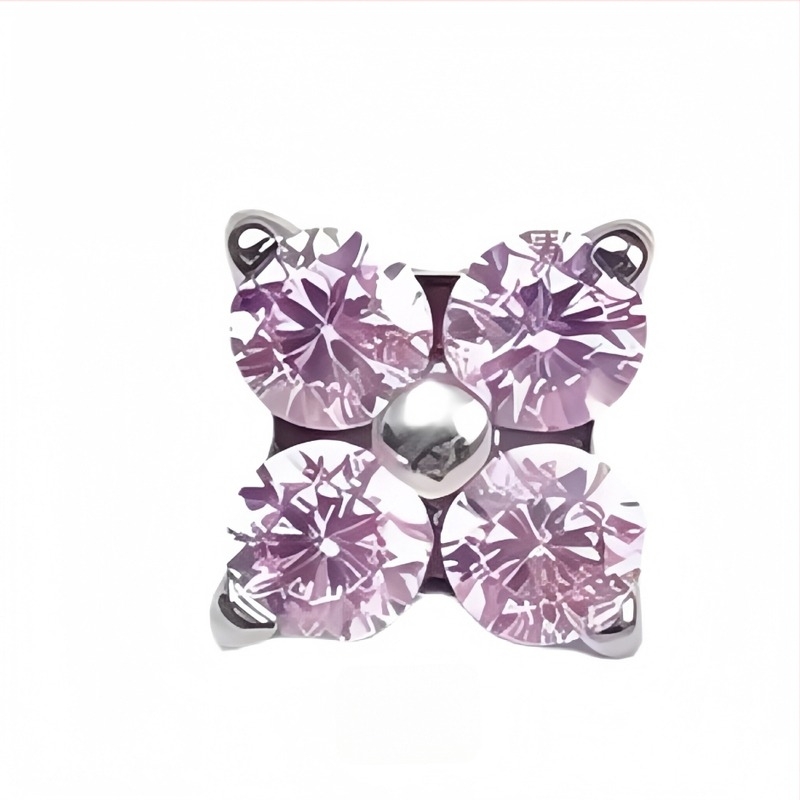 Обици от F136 титиева сплав, диамантена обработка, игла за ухо от титиева сплав, женски стил: Свеж и сладък