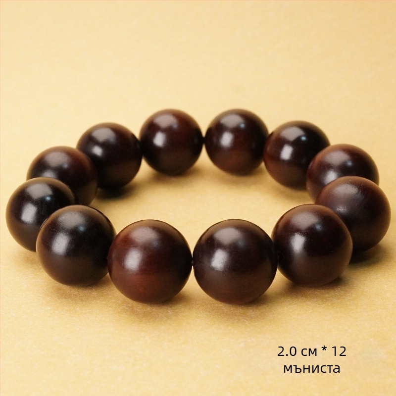 Гривна от дърво Jujube с топчета, имитиращи нефрит – Даоистки аксесоар за държане и игра, унисекс, полуручна и полу-механична изработка, персонализиране