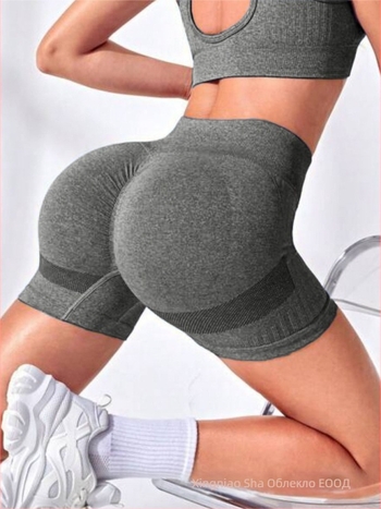 Йога къси панталони за тренировки, контрол на корема, безшевни, повдигане на седалището, отвежда влагата, материя: полиамид 90% + еластан 10%