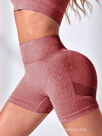 Йога къси панталони за тренировки, контрол на корема, безшевни, повдигане на седалището, отвежда влагата, материя: полиамид 90% + еластан 10%