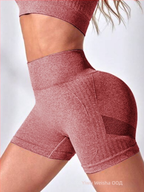 Йога къси панталони за тренировки, контрол на корема, безшевни, повдигане на седалището, отвежда влагата, материя: полиамид 90% + еластан 10%