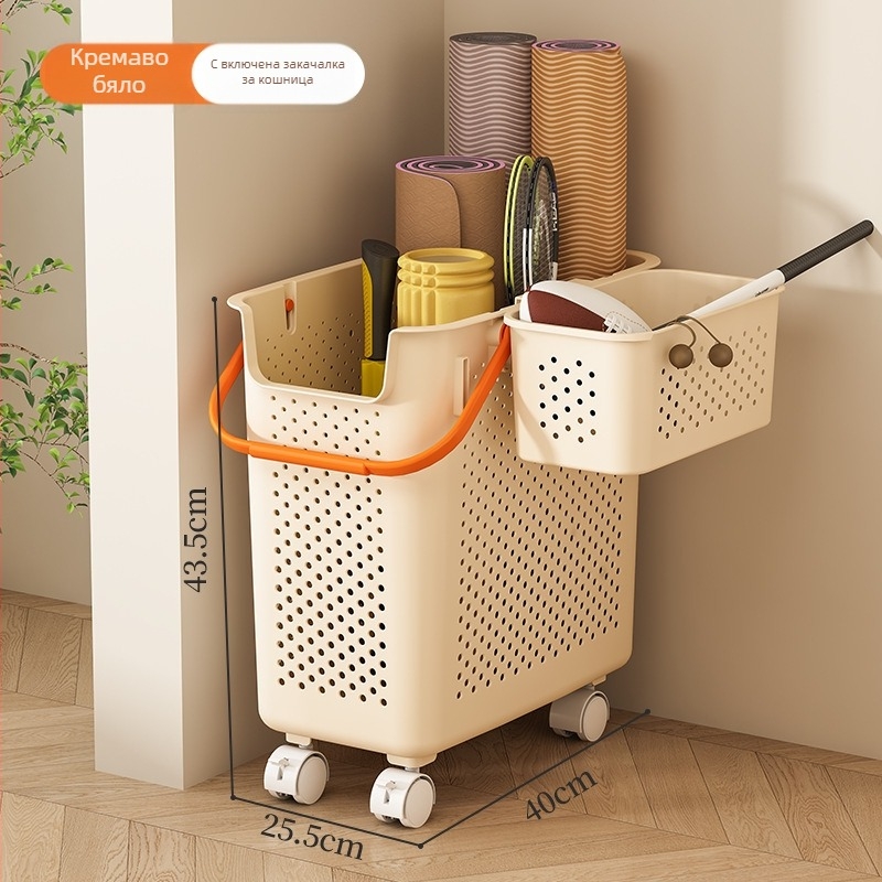 Кош за съхранение на йога постелки, спортно оборудване и топки за бадминтон, тесен дизайн, PP материал, модел 5128, модерен минималистичен стил