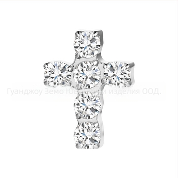 Кръстосано ушно колче от титановата сплав F136 със диамантена вградка и циркон