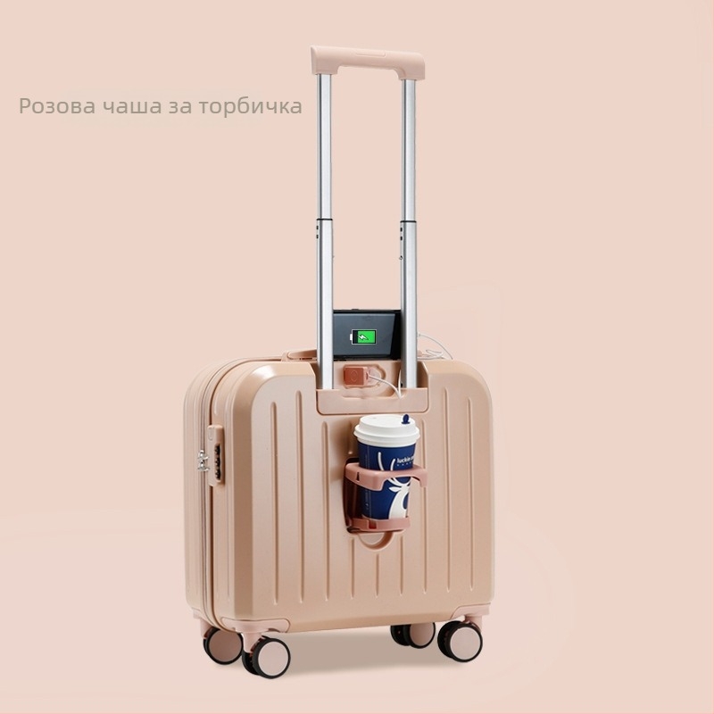 Куфар за ръчен багаж, PVC корпус, ципово отваряне, USB порт, против кражба, модел 716