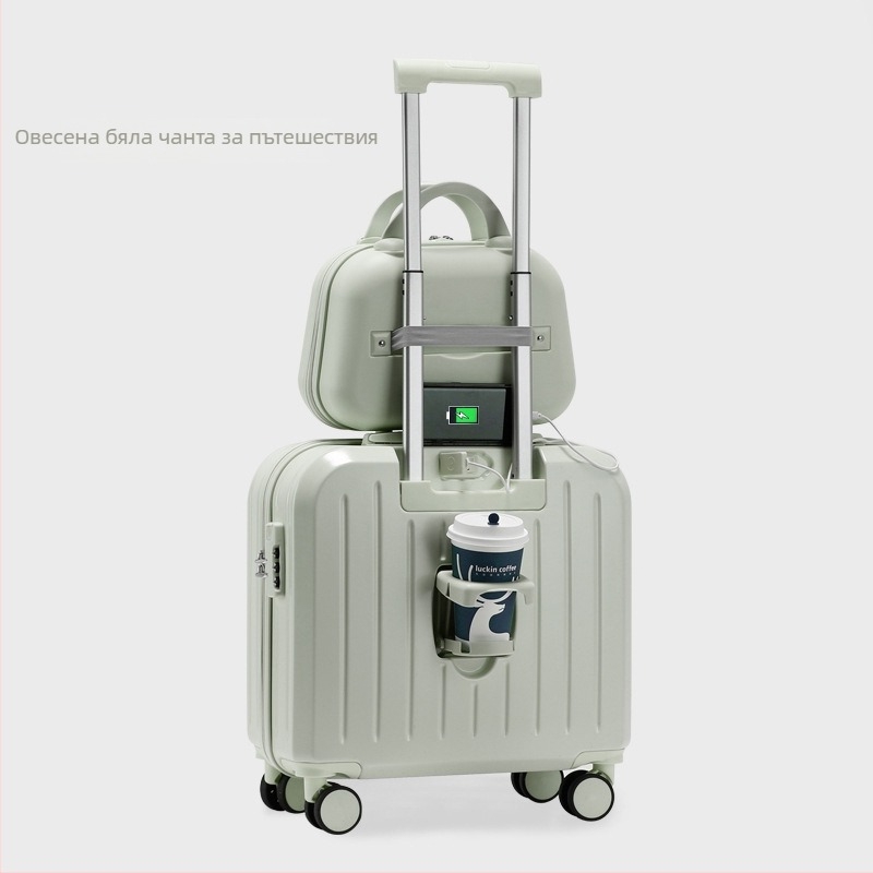 Куфар за ръчен багаж, PVC корпус, ципово отваряне, USB порт, против кражба, модел 716