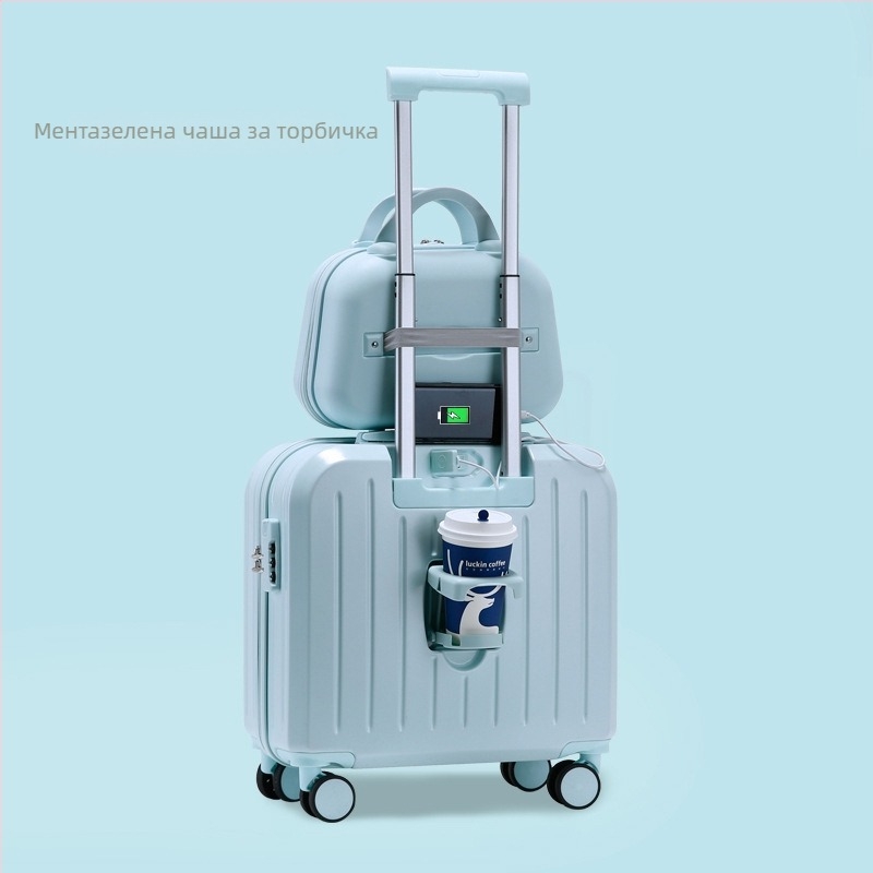 Куфар за ръчен багаж, PVC корпус, ципово отваряне, USB порт, против кражба, модел 716