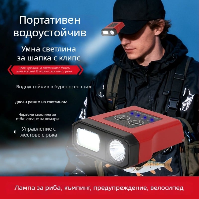 LED челна лампа с вградена 1200 mAh батерия, 5W, водоустойчива, зарядно в комплект.