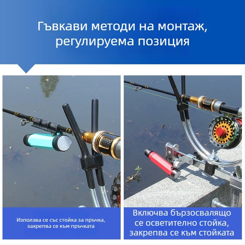 Светлина за риболов на рафт - зареждаема LED, пластмасова конструкция, обхват под 50 м