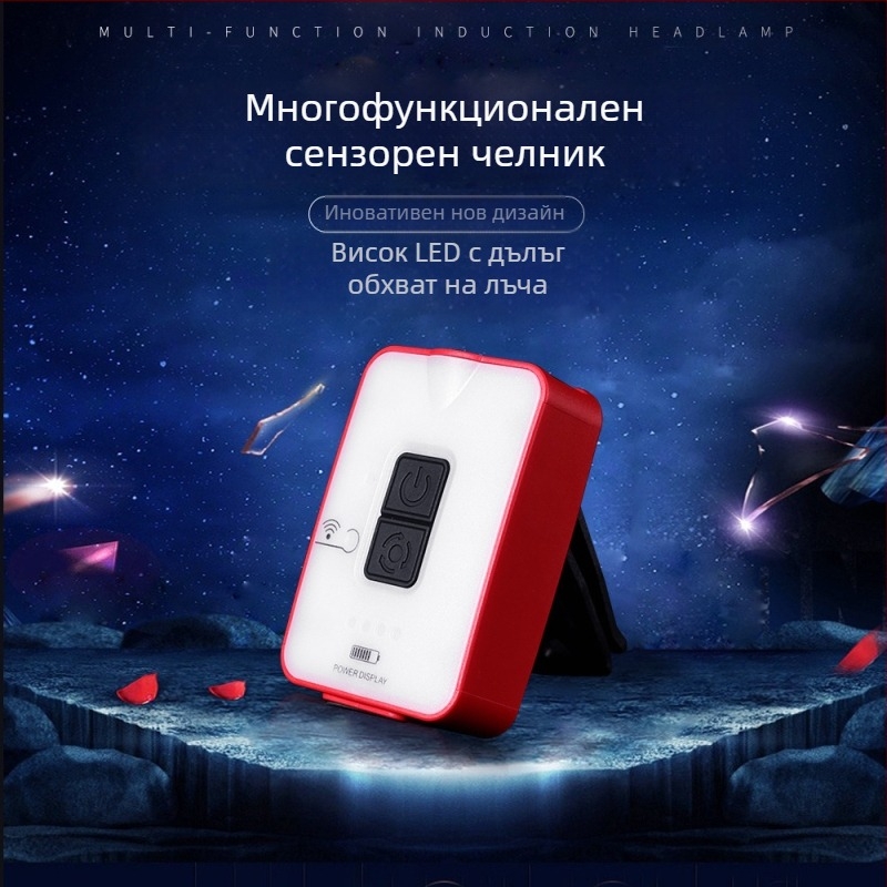 LED челна лампа за къмпинг с клип за шапка, водоустойчива, презареждаща се, лъч 150 м, време на осветление 8–65 ч