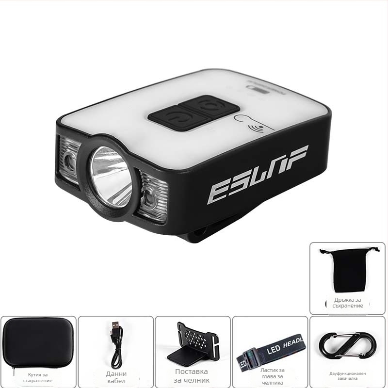 LED челна лампа за къмпинг с клип за шапка, водоустойчива, презареждаща се, лъч 150 м, време на осветление 8–65 ч