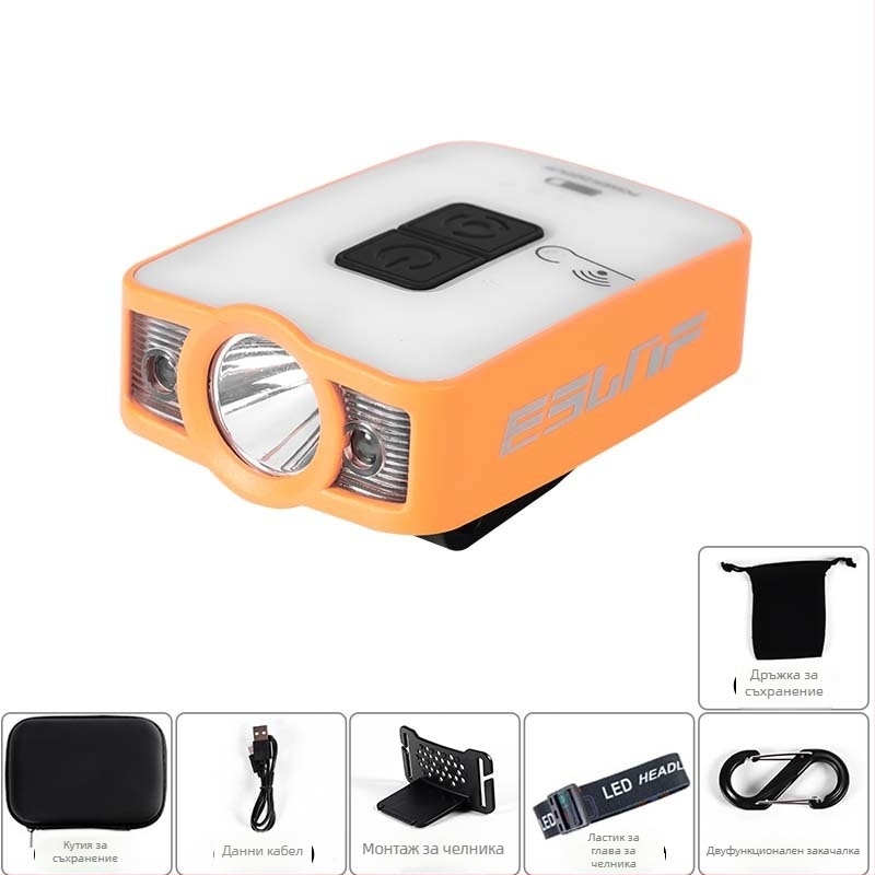 LED челна лампа за къмпинг с клип за шапка, водоустойчива, презареждаща се, лъч 150 м, време на осветление 8–65 ч