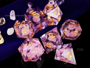 Комплект 20-гранени зарове за D&D, епоксидна смола, прав ъгъл стил, 100 броя