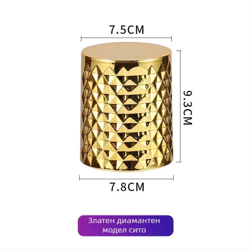 Комплект зарчета (ABS пластмаса + електропокритие; закръглени ъгли; лъскав диамантен стил; кутия с 100 броя)